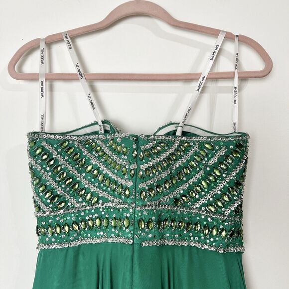 Sherri Hill Formal Dress #8546 Strapless Emerald Green NWT Women’s 8 - Picture 6 of 14